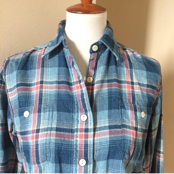 Faherty Seasons Work Shirt Plaid Flannel - Picture 4 of 8